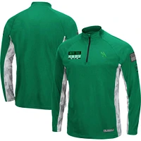 Colosseum Green/Camo North Texas Mean Green OHT Military Appreciation Snow Cruise Raglan Quarter-Zip Top pour homme