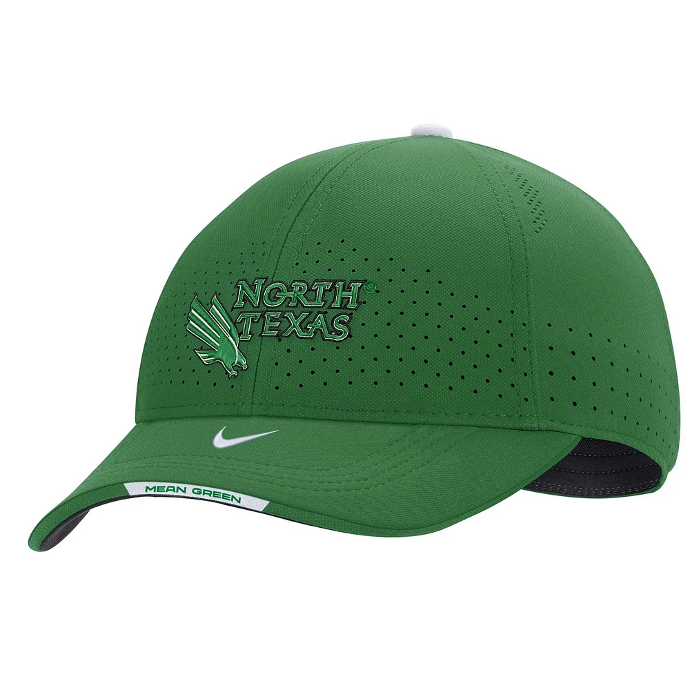 Casquette réglable pour homme Nike North Texas Mean Green 2022 Sideline Legacy91 Performance Vert