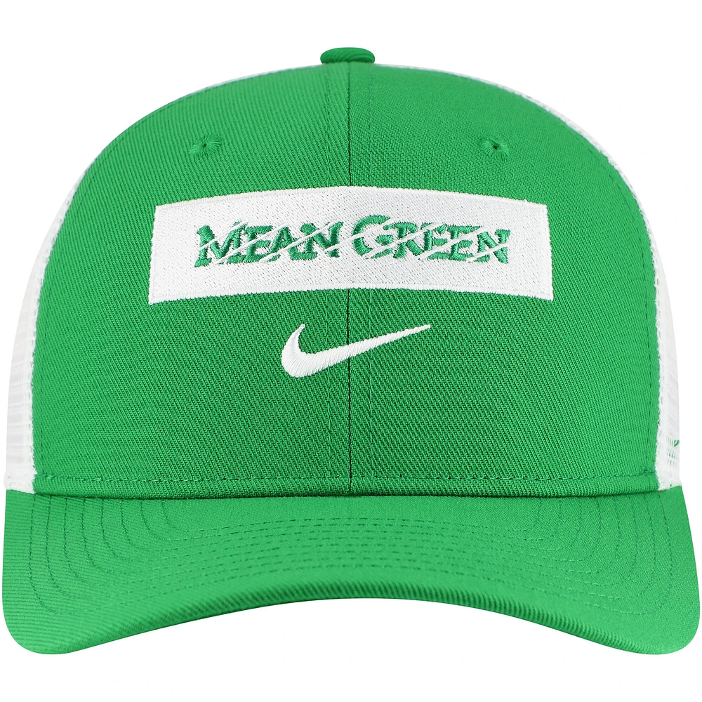 Men's Nike Green North Texas Mean Green 2024/25 Sideline Rise Trucker Adjustable Hat