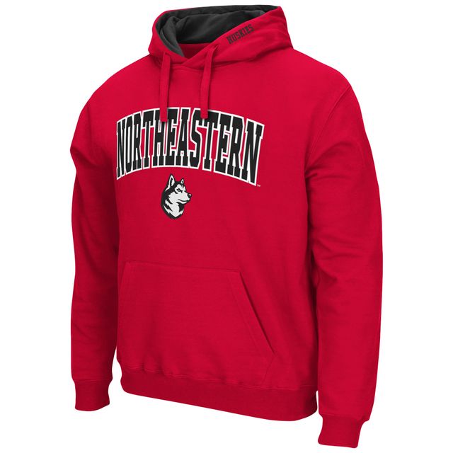 Chandail à capuchon rouge Colosseum Huskies du nord-est pour hommes avec arc et logo
