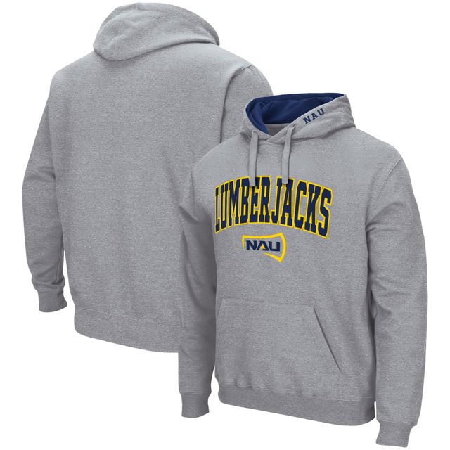 Chandail à capuchon Colosseum gris chiné pour hommes Northern Arizona Lumberjacks Arch and Logo