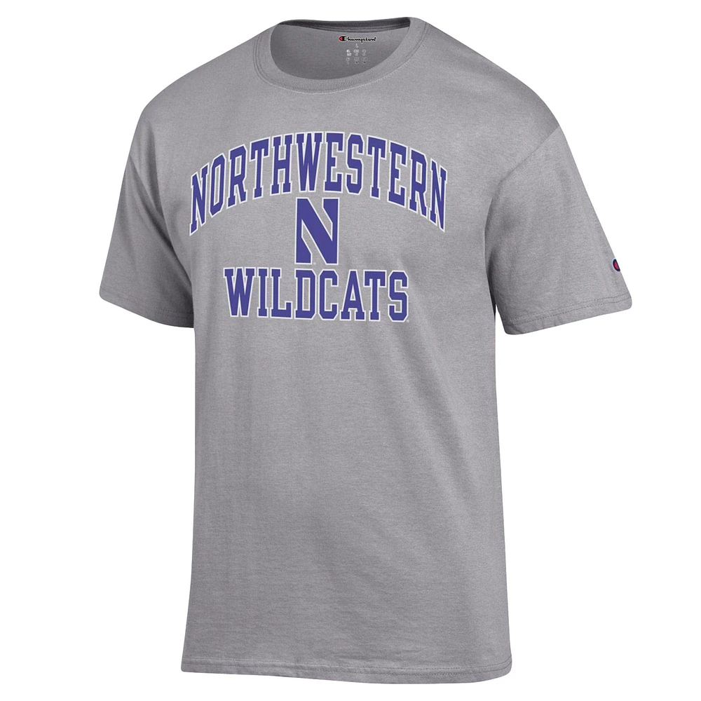 Men's Champion Heather Gray Northwestern Wildcats High Motor T-Shirt