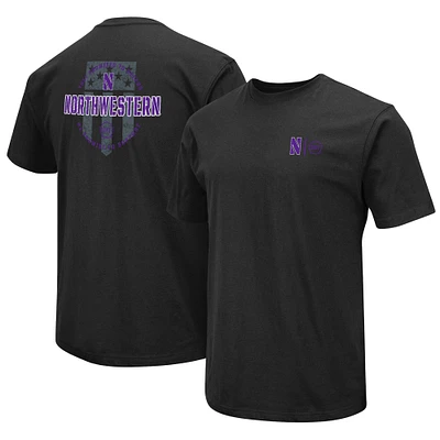 T-shirt d'appréciation militaire Northwestern Wildcats OHT Colosseum pour hommes, noir