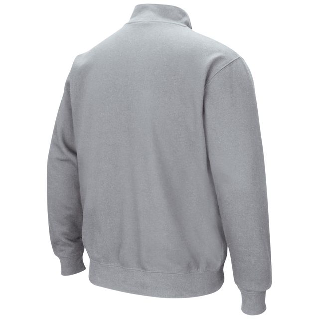 Veste homme Colosseum Heathered Grey Northwestern Wildcats Tortugas Team Logo Quarter Zip Jacket