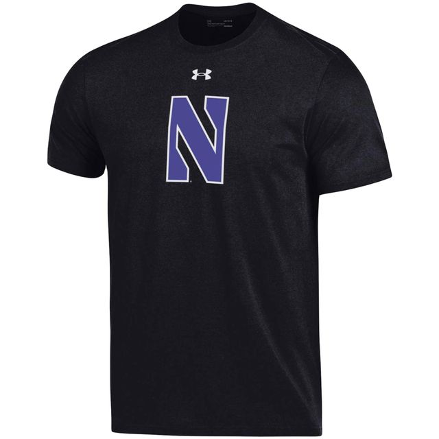Under Armour - T-shirt noir en coton avec logo Northwestern Wildcats School pour homme