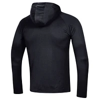 Men's Under Armour  Black Northwestern Wildcats School Logo Raglan Long Sleeve Hoodie Performance T-Shirt