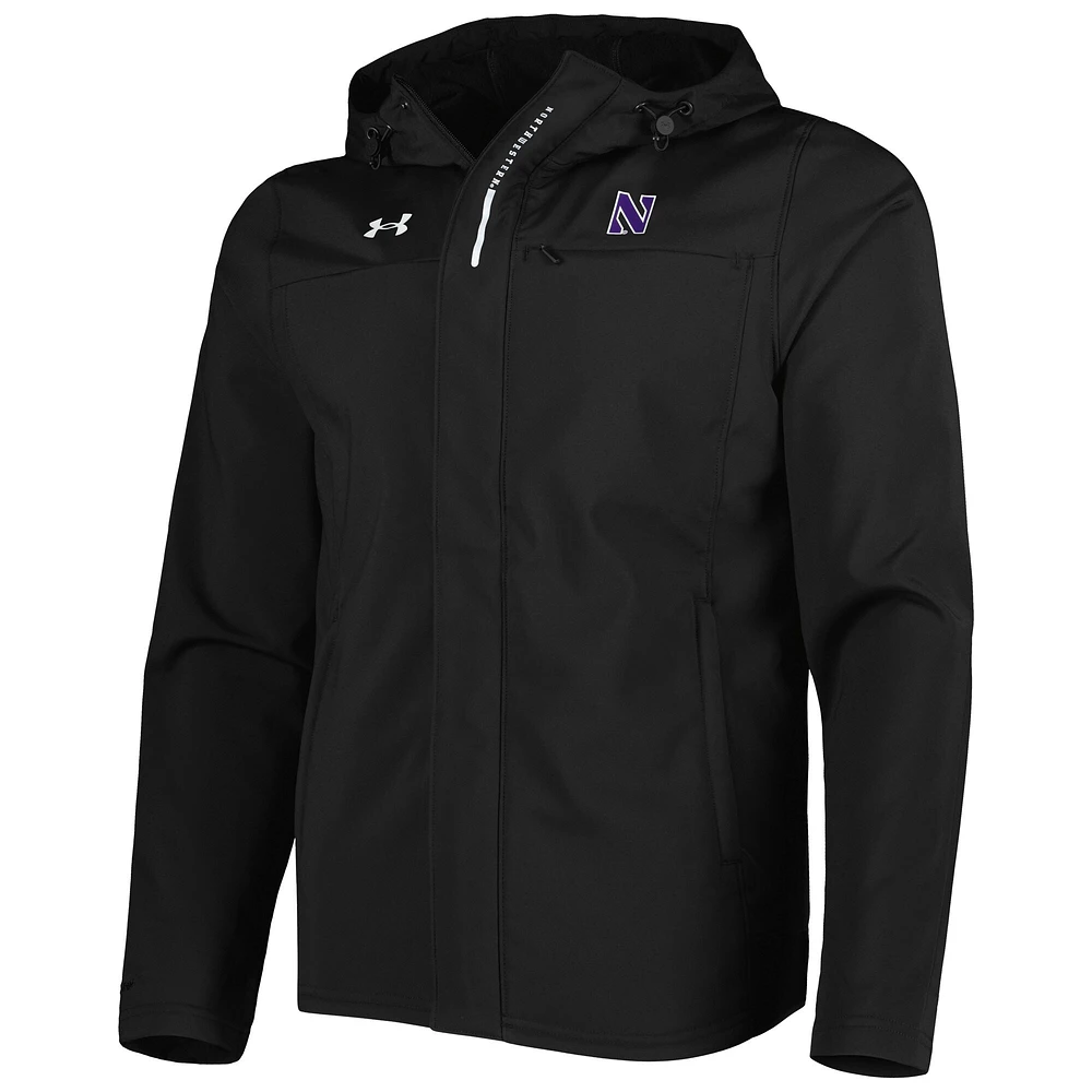 Men's Under Armour Black Northwestern Wildcats Swoven Performance Full-Zip Jacket
