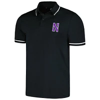 Men's Under Armour Black Northwestern Wildcats T2 Tipped Performance Polo