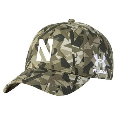 Men's Under Armour  Camo Northwestern Wildcats Freedom Collection Adjustable Hat  