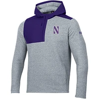 Men's Under Armour Gray Northwestern Wildcats Survivor Fleece Hoodie Quarter-Zip Jacket