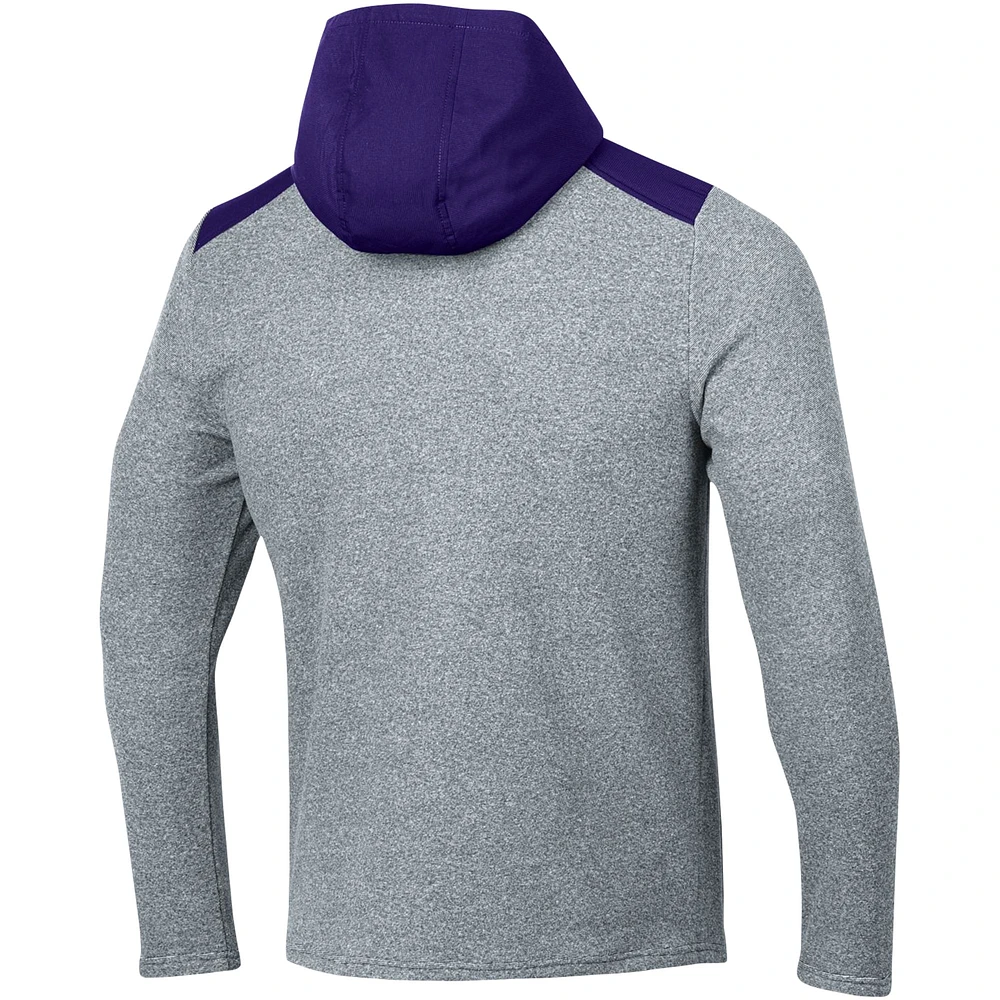 Men's Under Armour Gray Northwestern Wildcats Survivor Fleece Hoodie Quarter-Zip Jacket