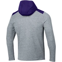 Men's Under Armour Gray Northwestern Wildcats Survivor Fleece Hoodie Quarter-Zip Jacket