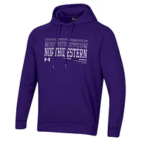 Men's Under Armour Purple Northwestern Wildcats 2024 Sideline Wordmark Rival Pullover Hoodie