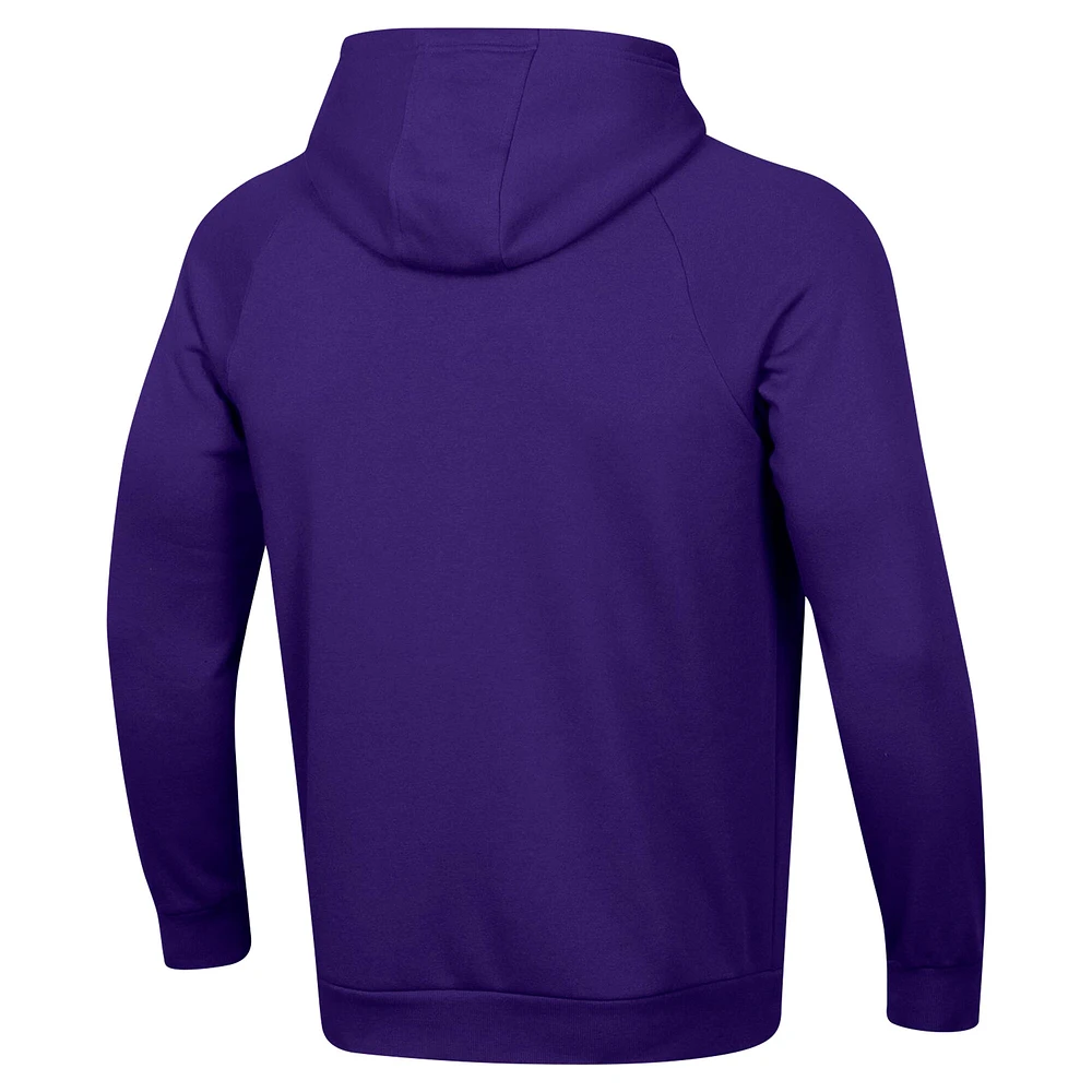 Men's Under Armour Purple Northwestern Wildcats 2024 Sideline Wordmark Rival Pullover Hoodie