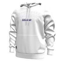 Men's Under Armour White Northwestern Wildcats 2024 Sideline Essential Fleece Pullover Hoodie