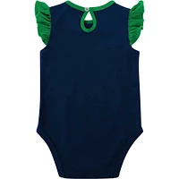 Girls Newborn & Infant Navy/Green Notre Dame Fighting Irish Spread the Love 2-Pack Bodysuit Set