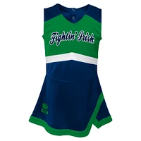 Girls Toddler Navy Notre Dame Fighting Irish Cheer Captain Dress & Bloomers Two-Piece Set