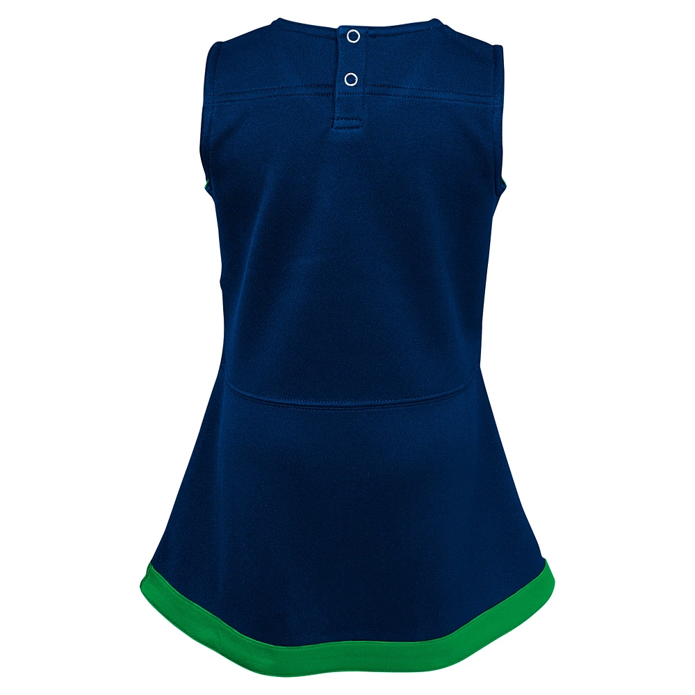 Girls Toddler Navy Notre Dame Fighting Irish Cheer Captain Dress & Bloomers Two-Piece Set