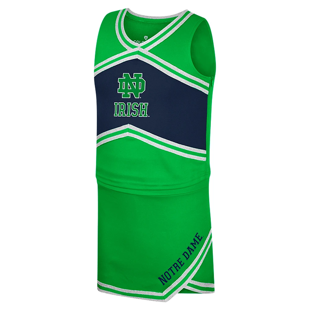 Girls Youth Colosseum Green Notre Dame Fighting Irish Cheerleader Top & Skirt Set