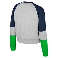 Girls Youth Colosseum Heather Gray Notre Dame Fighting Irish Katinka Rhinestone Pullover Sweatshirt