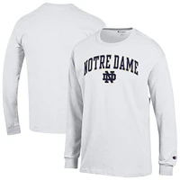 Men's Champion  White Notre Dame Fighting Irish Arch Over Logo Long Sleeve T-Shirt