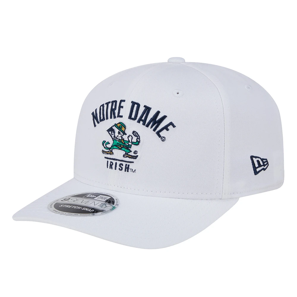 Men's New Era White Notre Dame Fighting Irish 9SEVENTY Team Stretch-Snap Adjustable Hat