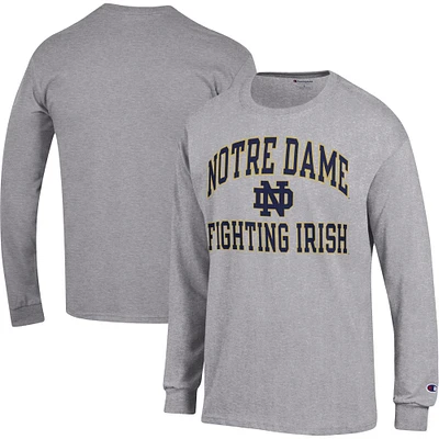 Champion Heather Grey Notre Dame Fighting Irish High Motor T-shirt à manches longues pour homme