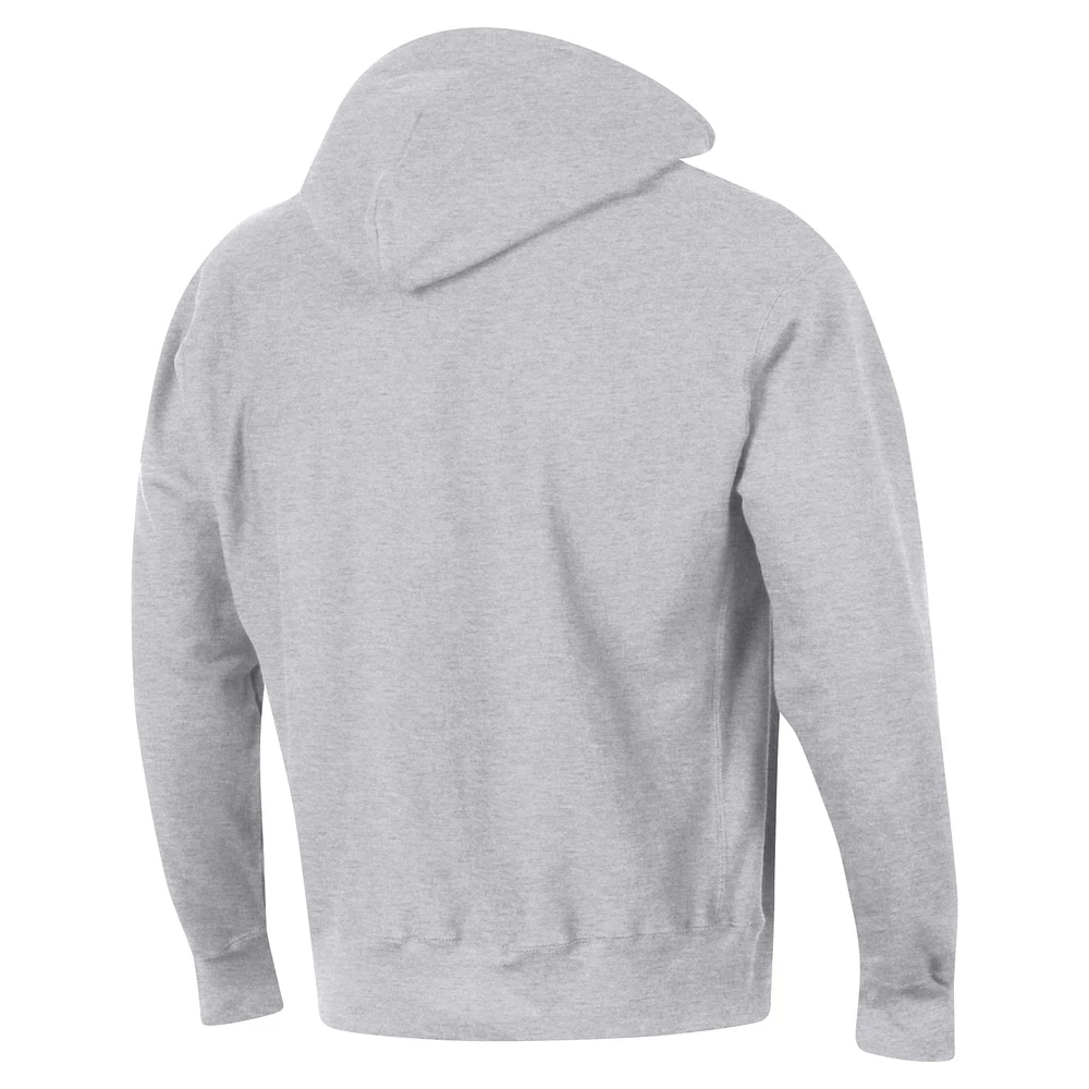 Sweat à capuche Champion Heather Grey Notre Dame Fighting Irish Vault Late Night Reverse Weave pour hommes
