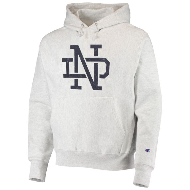 Sweat à capuche tissage inversé Champion Notre Dame Fighting Irish Team Vault Logo gris chiné pour homme