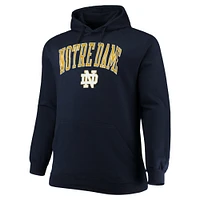 Men's Champion Navy Notre Dame Fighting Irish Big & Tall Arch Over Logo Powerblend Pullover Hoodie