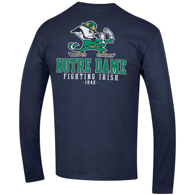 Champion Navy Notre Dame Fighting Irish Team Stack 3-Hit T-shirt à manches longues pour homme