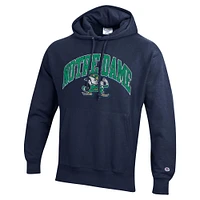 Men's Champion Navy Notre Dame Fighting Irish Vault Late Night Reverse Weave Pullover Hoodie