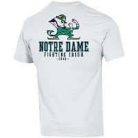 Men's Champion White Notre Dame Fighting Irish Team Stack 2-Hit T-Shirt