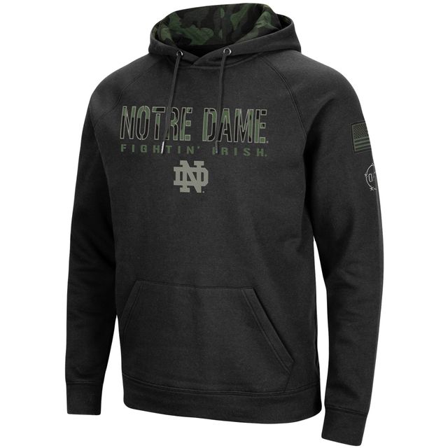 Sweat à capuche Colosseum Black Notre Dame Fighting Irish OHT Military Appreciation Camo pour homme
