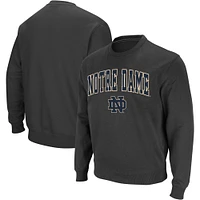 Men's Colosseum Charcoal Notre Dame Fighting Irish Arch & Logo Crew Neck Sweatshirt