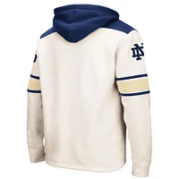 Men's Colosseum Cream Notre Dame Fighting Irish Big & Tall Hockey Lace-Up Pullover Hoodie