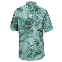 Men's Colosseum  Green Notre Dame Fighting Irish Realtree Aspect Charter Full-Button Fishing Shirt
