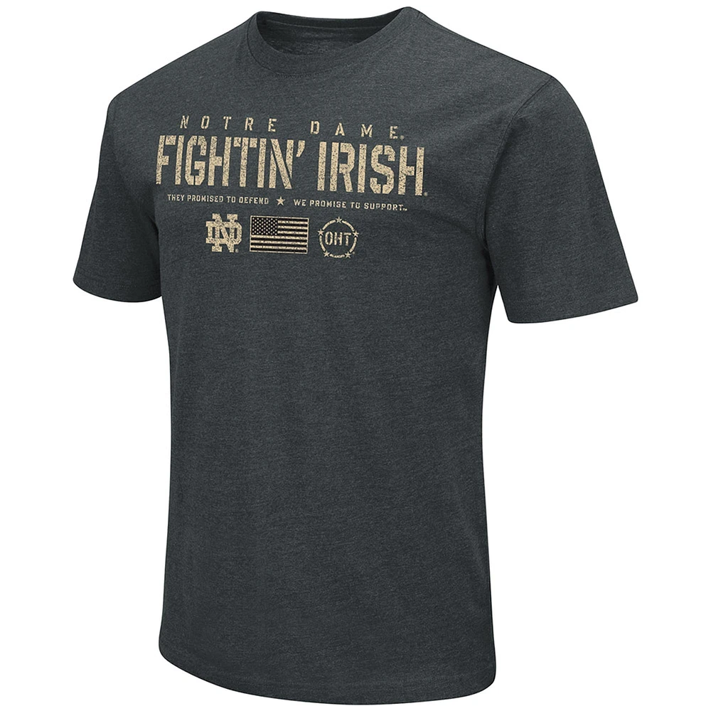 T-shirt Notre Dame Fighting Irish OHT Military Appreciation Flag 2.0 Colosseum Heathered pour homme