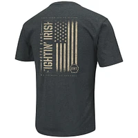 T-shirt Notre Dame Fighting Irish OHT Military Appreciation Flag 2.0 Colosseum Heathered pour homme