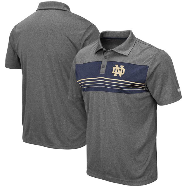 Polo pour homme Colosseum Heathered Charcoal Notre Dame Fighting Irish Team Smithers