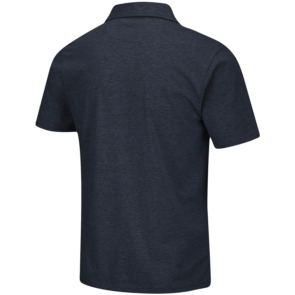 Men's Colosseum Heathered Navy Notre Dame Fighting Irish Logan Polo