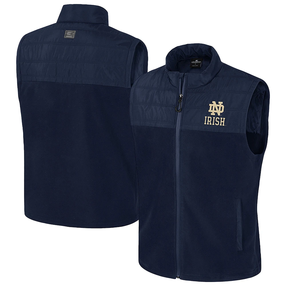 Gilet zippé bleu marine Colosseum pour homme de Notre Dame Fighting Irish Block The Sun