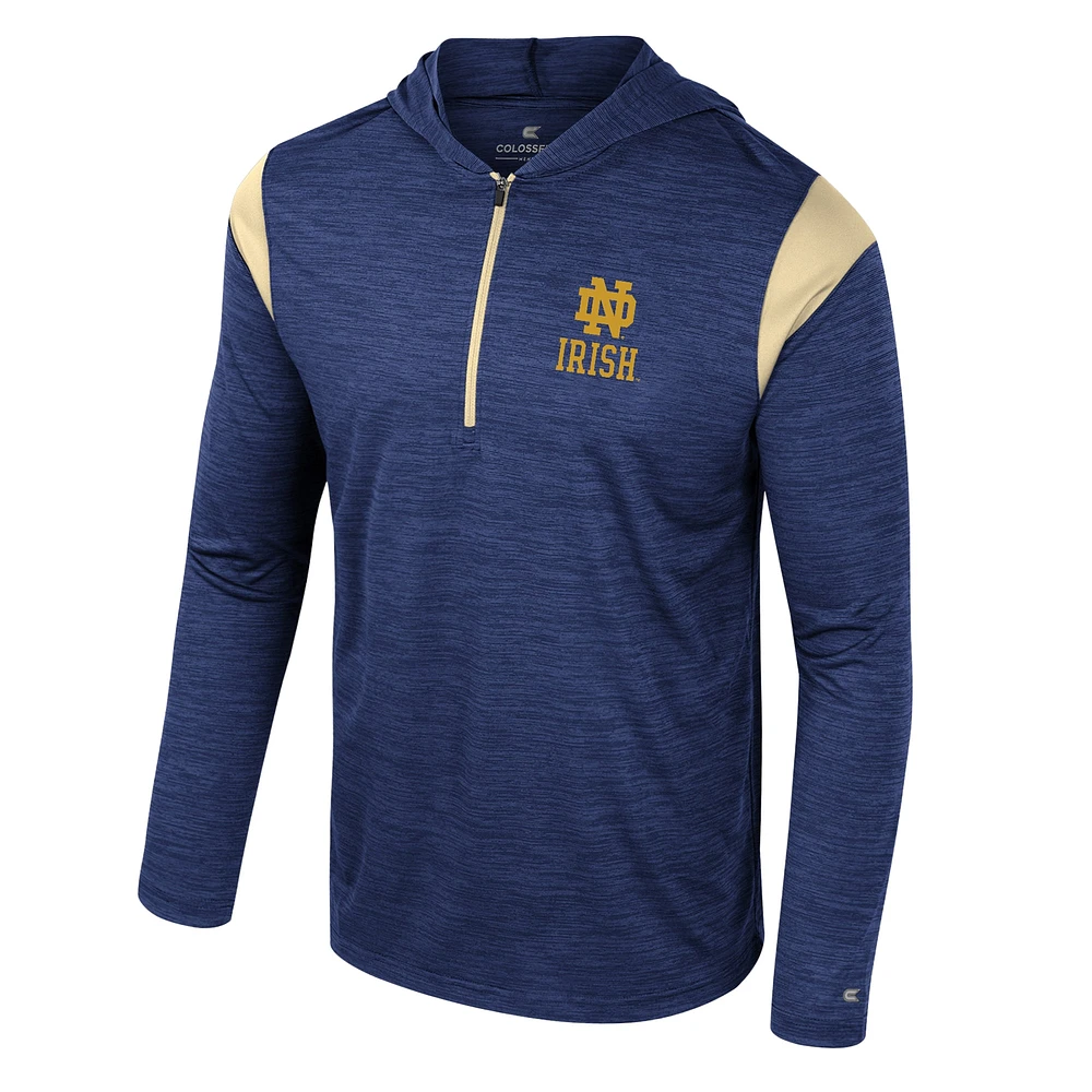 Men's Colosseum Navy Notre Dame Fighting Irish Dozer Half-Zip Windshirt