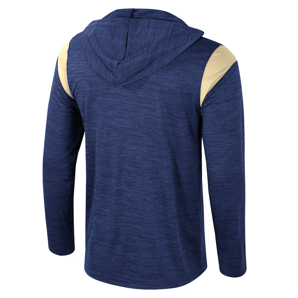 Men's Colosseum Navy Notre Dame Fighting Irish Dozer Half-Zip Windshirt