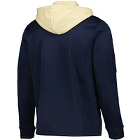 Men's Colosseum Navy Notre Dame Fighting Irish Luge 3.0 Quarter-Zip Hoodie