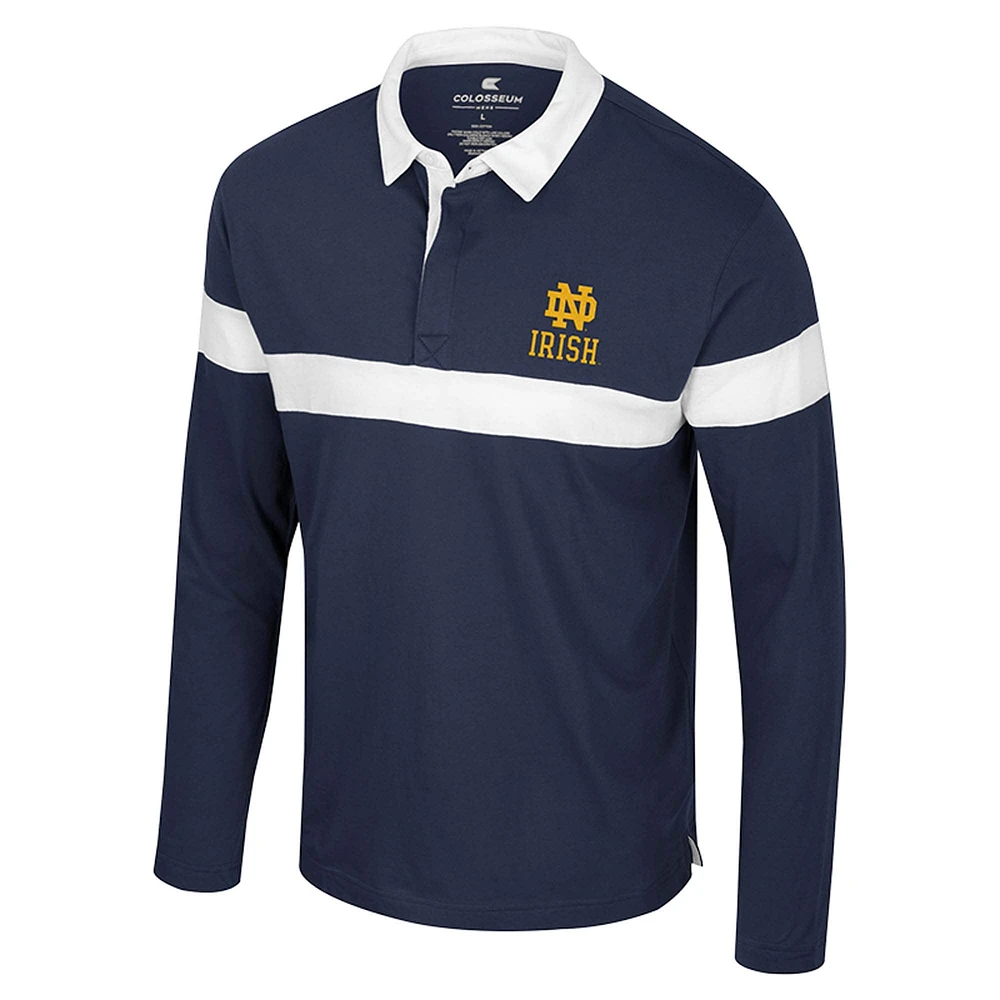 Polo à manches longues pour homme Colosseum Navy Notre Dame Fighting Irish Too Cool For School