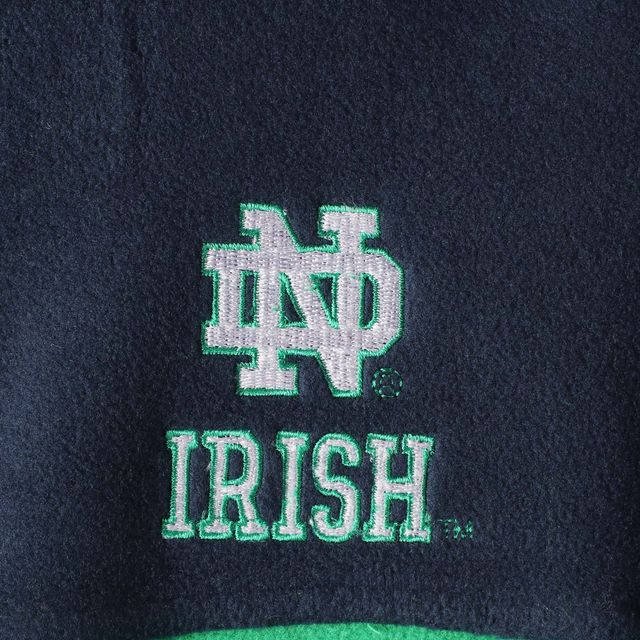 Veste Columbia Notre Dame Fighting Irish Flanker III Fleece Team pour homme, bleu marine/vert