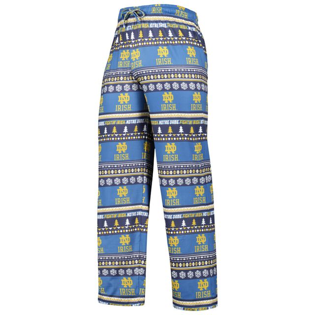 Concepts Sport pour homme Bleu marine Notre Dame Fighting Irish Ugly Pull en tricot à manches longues Ensemble haut et pantalon