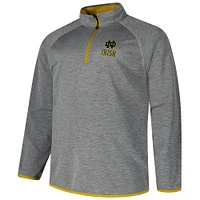 Men's Fanatics Charcoal Notre Dame Fighting Irish Raglan Big &Tall Quarter-Zip Top