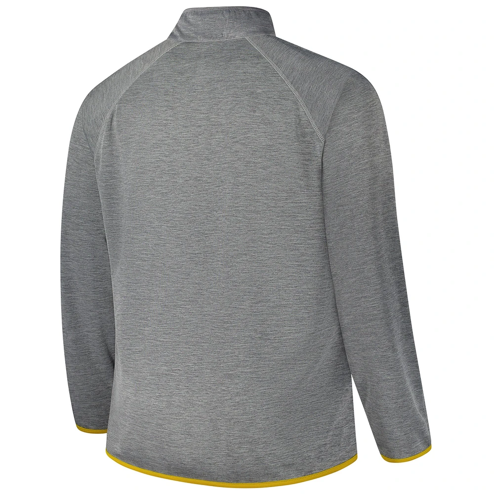 Men's Fanatics Charcoal Notre Dame Fighting Irish Raglan Big &Tall Quarter-Zip Top